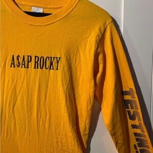 A$AP Rocky Testing Tour Yellow Long Sleeve Shirt Men's Small NWOT